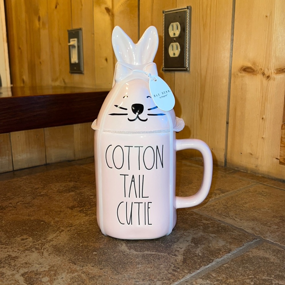 Rae Dunn “Cotton Tail Cutie” Mug w/lid
